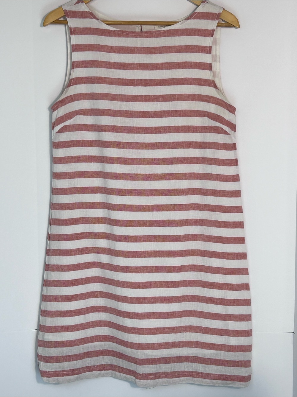 Beach lunch lounge linen blend striped dress size small lined vacation wear
